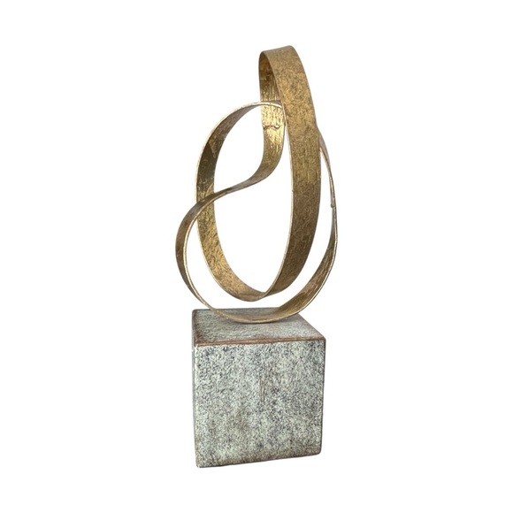 Mobius Strip Abstract Gold Metal Knot Art Sculpture Statue Modern Style 14" X 6" - Picture 4 of 7